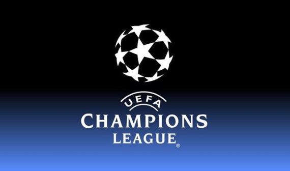 Champions League logo, Manchester City v Real Madrid first leg semi-final.   