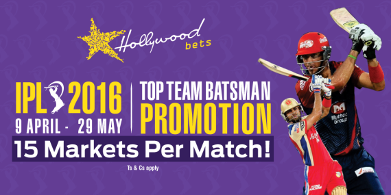 Hollywoodbets' IPL "Top Batsmen Promotion" With Link To IPL Promo Page