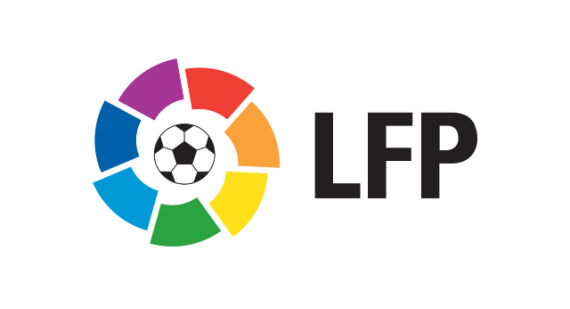 La Liga 2016 logo, White Outline With La Liga Badge and Black Text