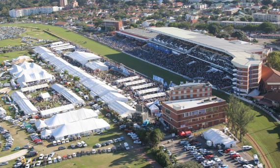 Greyville Racecourse - aerial shot - Vodacom Durban July day