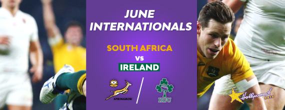Hollywoodbets' South Africa v Ireland June Internationals Banner With South African and Ireland Rugby Crests