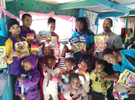 Hollywoodbets Mossel Bay team at Mickey Mouse Creche - Mandela Day - 67 Minutes