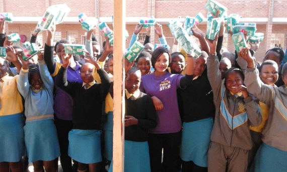 Hollywoodbets Estcourt team Team on Mandela Day 2016 purchased sanitary towels for the girls at  Weenen Combined School