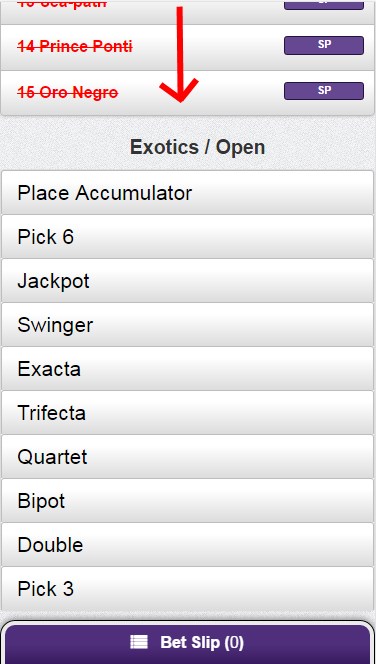 Exotics and Open Bets - Hollywoodbets Mobile