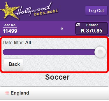 New Date Filter - Hollywoodbets Mobi