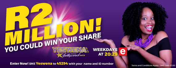 YesWena 20:29 - Click Here - Win your share of R2 Million in Cash Prizes. Tune into ETV tn January 2018. 