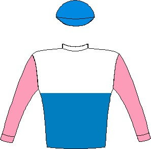 Marinaresco - Jockey Silks - Royal blue, pink epaulettes, armbands and cap 