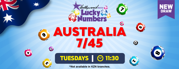 Australia 7/45 Lotto Draw - Hollywoodbets - Lucky Numbers