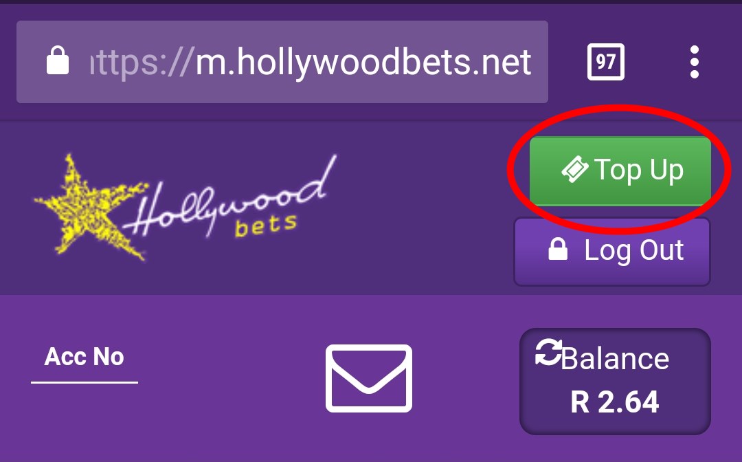 Zapper - Hollywoodbets - How to Deposit - Step 1