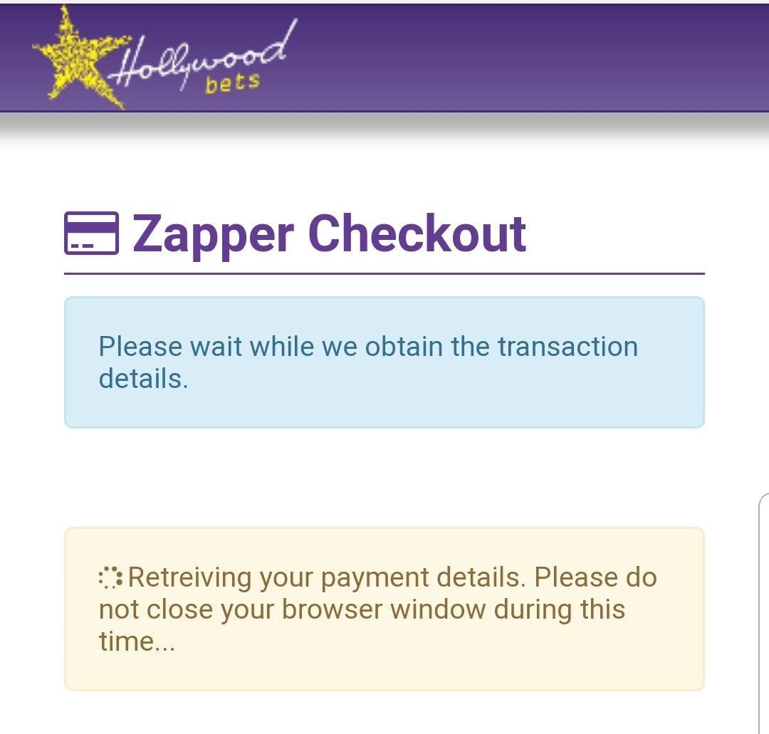 Zapper - Hollywoodbets - How to Deposit - Step 9