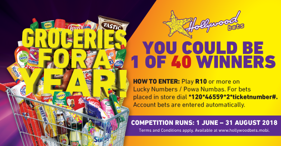 You could win Groceries for a Year in Hollywoodbets' latest promotion!