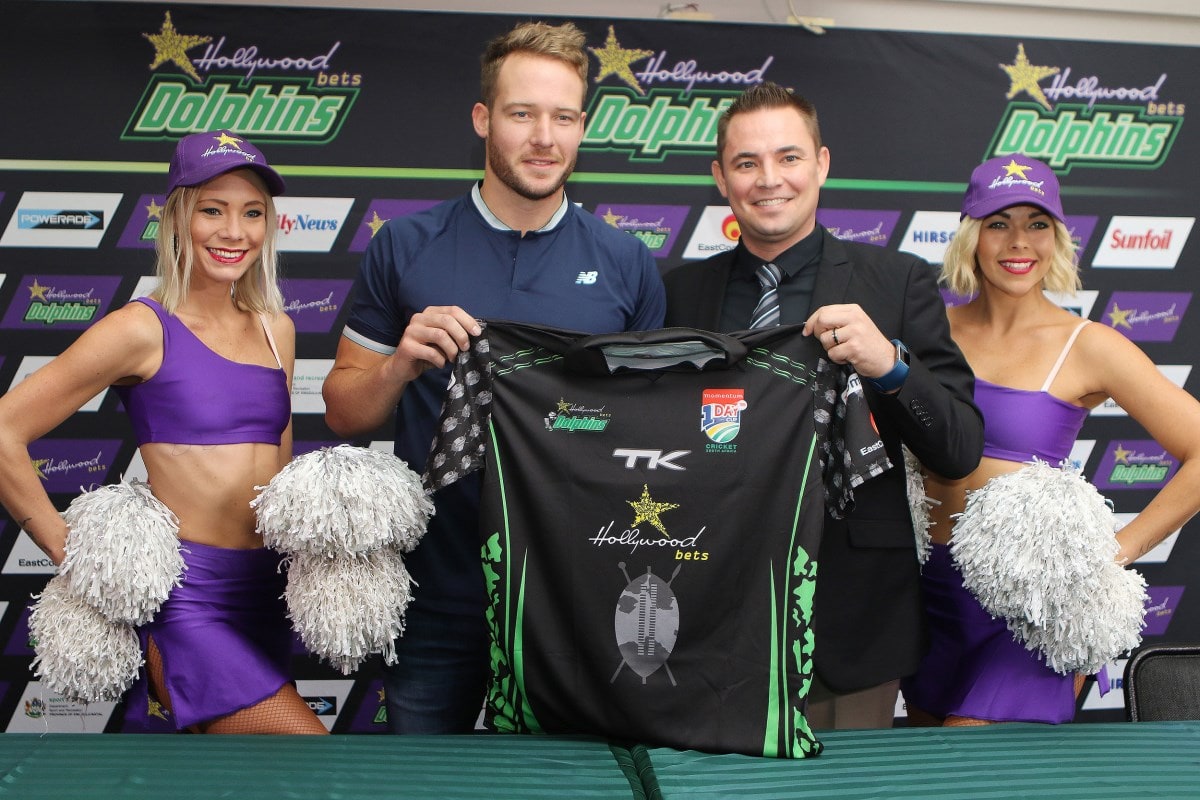 David Miller with Heinrich Strydom being announced as the latest signing for the Hollywoodbets Dolphins for the 2018/19 season.