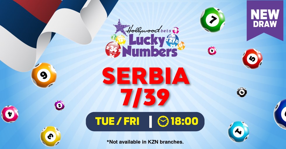 Serbia 7/39 and Serbia 7/39 PLUS Lotto draws - Hollywoodbets - Lucky Numbers - Tuesdays and Fridays at 18:00