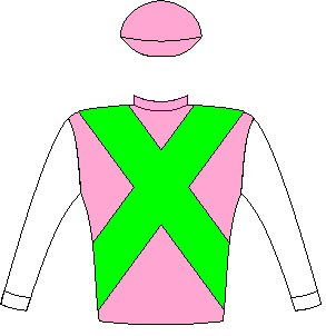 Made To Conquer - Silks - Owner: Messrs E A Braun, C T Crowe & N Jonsson - Colours: Cyclamen, spectrum green crossed sashes, white sleeves, cyclamen cap