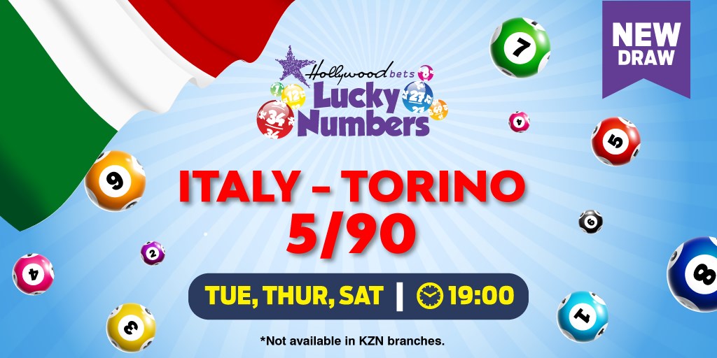 Torino Lotto 5/90 - Italy - Lucky Numbers - Hollywoodbets