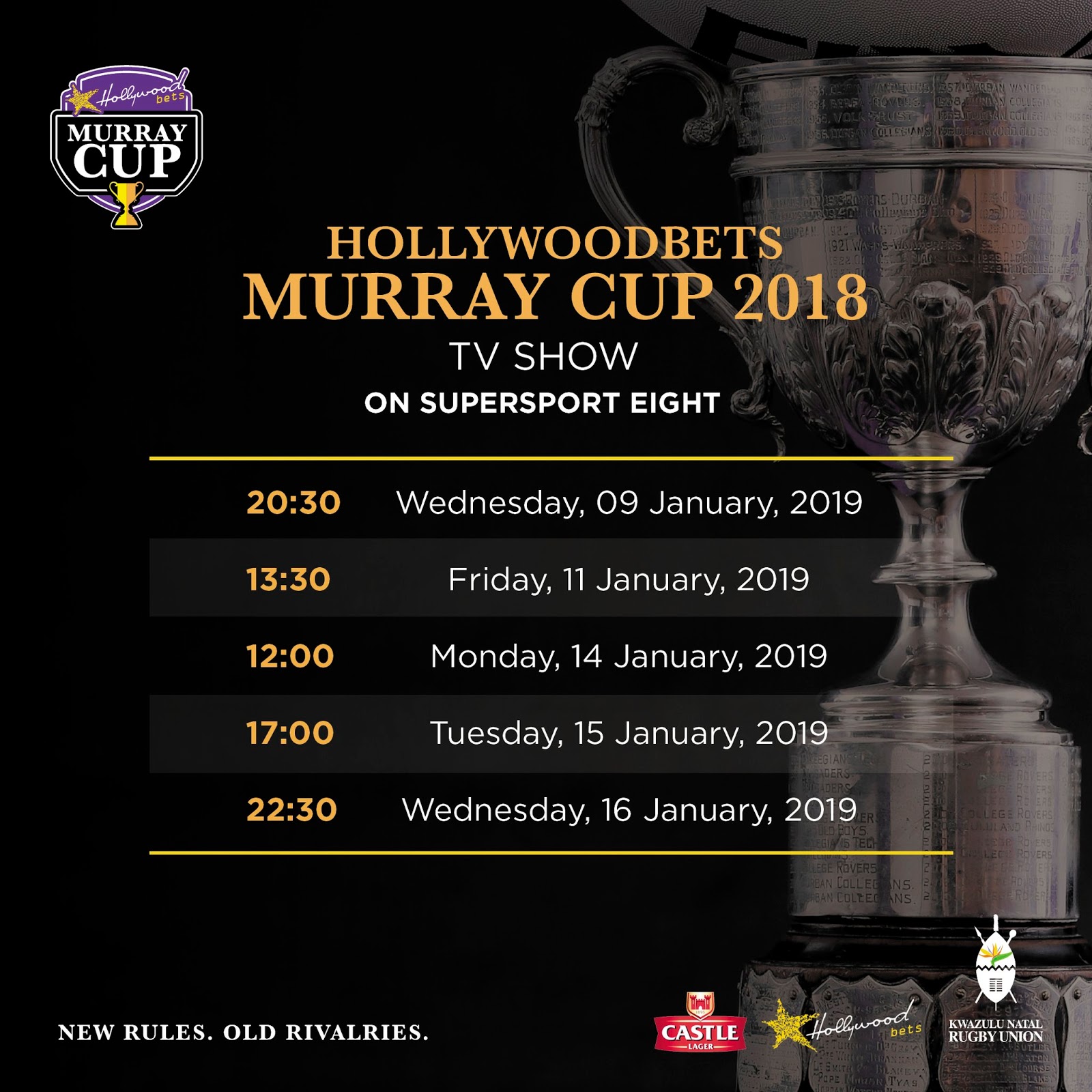 Hollywoodbets Murray Cup 2018 - TV Schedule - Rugby - Supersport 8