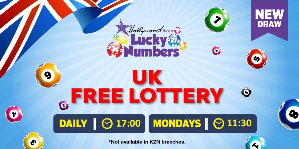 UK Free Lottery - Daily 17:00 - Weekly on Mondays 11:30 - Lucky Numbers - Hollywoodbets