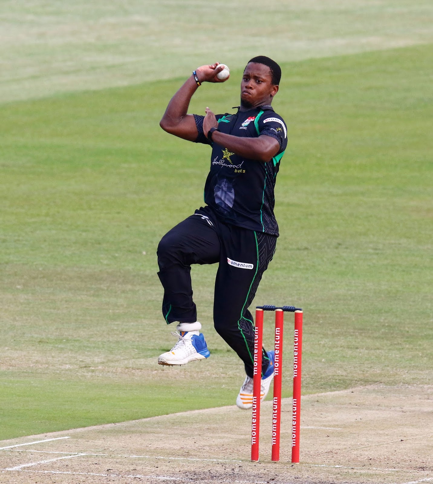 Okuhle Cele - Bowling for the Hollywoodbets Dolphins in the Momentum One Day Cup - Cricket