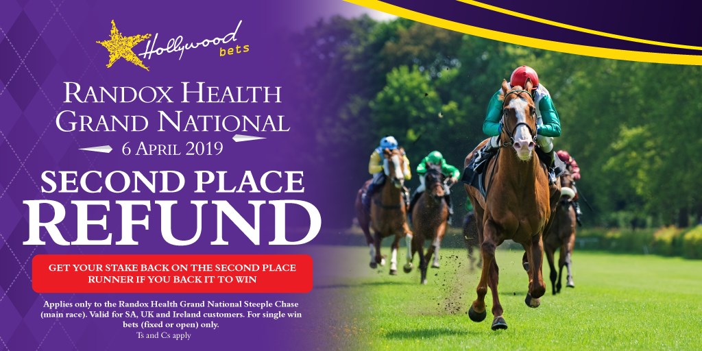 Second Place Refund Promotion at Hollywoodbets - Grand National