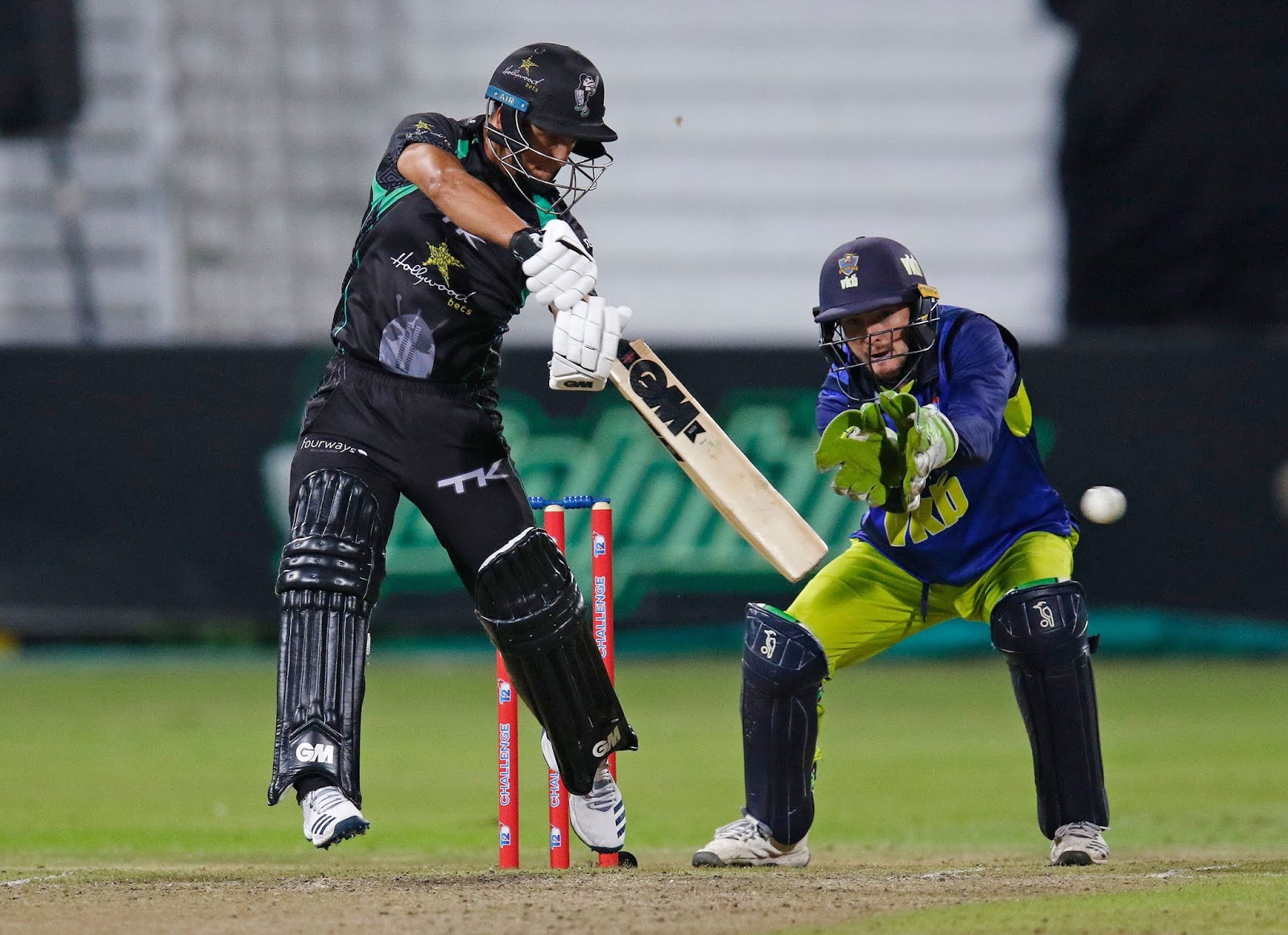 Marques Ackerman playing it off the backfoot in the CSA T20 Challenge for the Hollywoodbets Dolphins vs VKB Knights at Kingsmead.