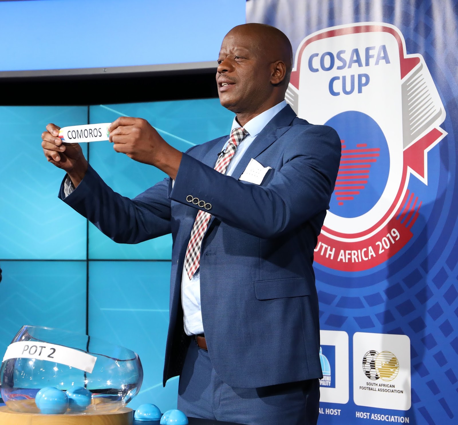 William Shongwe during the 2019 Cosafa Cup Draw at the SuperSport Studios, Johannesburg on the 02 May 2019 ©Muzi Ntombela/BackpagePix