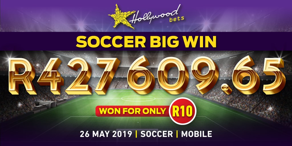 Soccer Big Win - Hollywoodbets - R427000 - Soccer - Mobile Betting