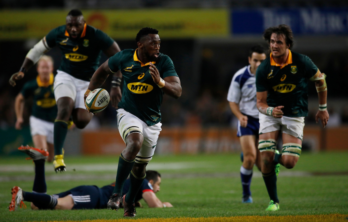 Siya Kolisi of South Africa during the 2nd Castle Lager Incoming Series Test match between South Africa and France at Growthpoint Kings Park on June 17, 2017 in Durban, South Africa.