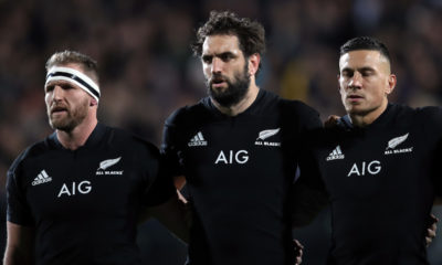 Kieran Read (captain) with Sam Whitelock and Sonny Bill Williams during the Rugby Championship match between the New Zealand All Blacks and South Africa Springboks at QBE Stadium in Albany, Auckland, New Zealand on Saturday, 16 September 2017.