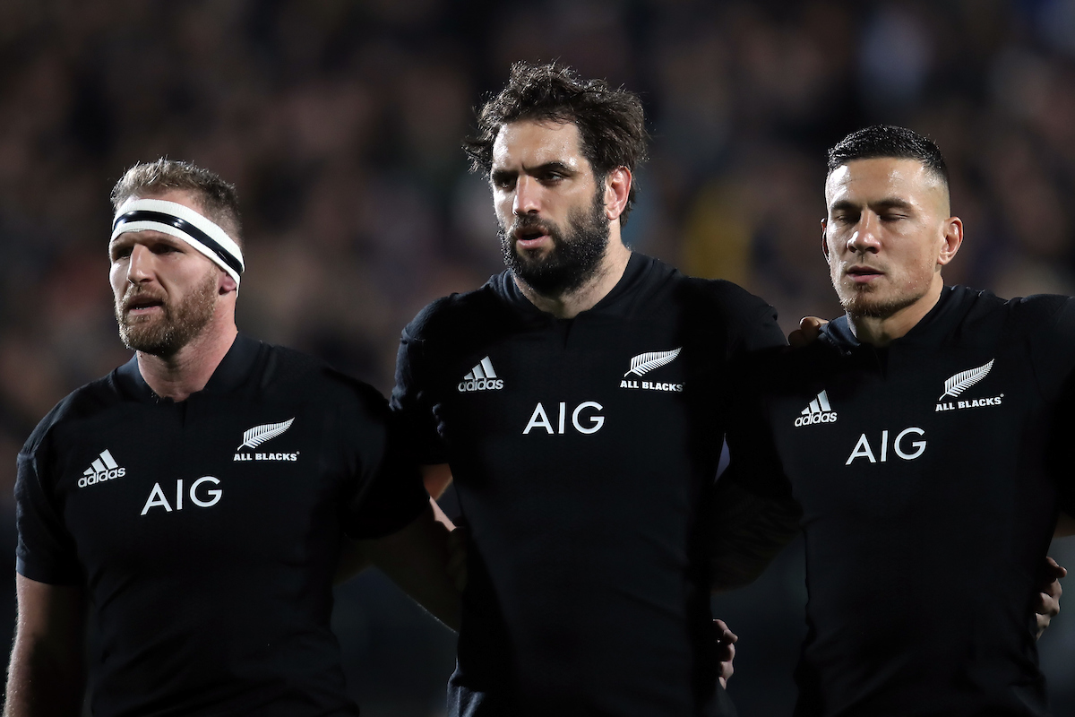 Kieran Read (captain) with Sam Whitelock and Sonny Bill Williams during the Rugby Championship match between the New Zealand All Blacks and South Africa Springboks at QBE Stadium in Albany, Auckland, New Zealand on Saturday, 16 September 2017.