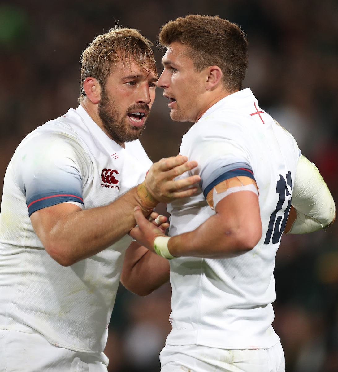 Chris Robshaw of England with Henry Slade of England