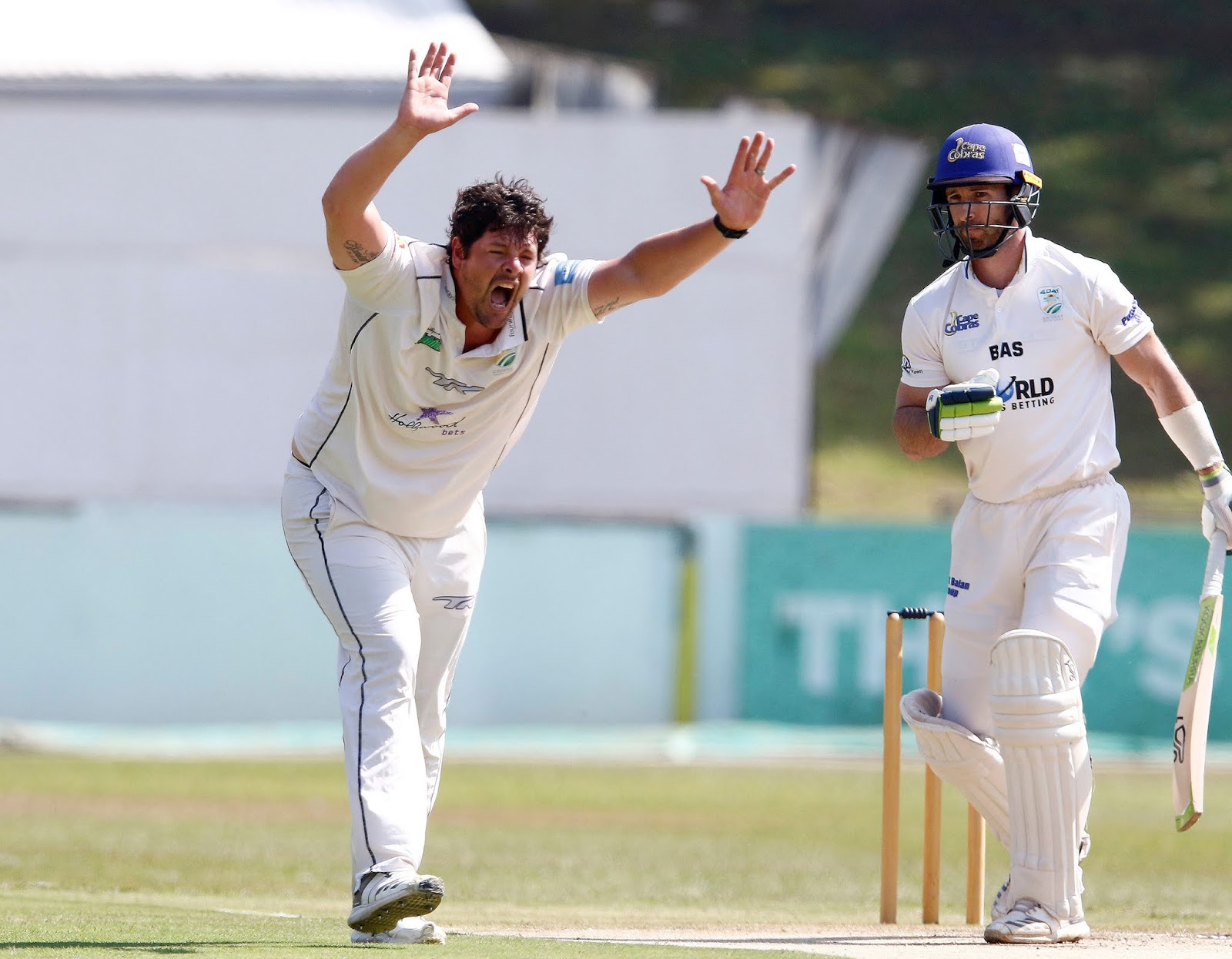   Rob Frylinck appeals successfully for the wicket of World Sports Betting Cape Cobras captain Pieter Malan on day three of their CSA 4-Day Domestic Series match at the Pietermaritzburg Oval on Wednesday.