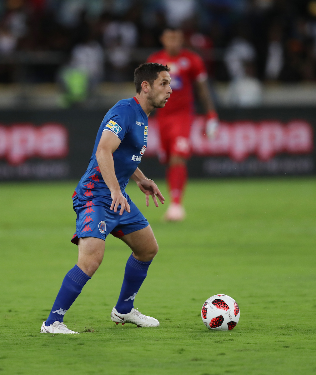 ean Furman (C) of SuperSport United during the 2018 MTN8 final match between SuperSport United and Cape Town City at the Moses Mabhida Stadium on 29th September 2018 in Durban, South Africa. (Photo by Steve Haag/)