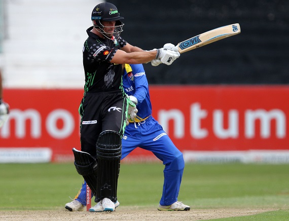 Dave Vilas plays a shot off the back foot against the Cape Cobras