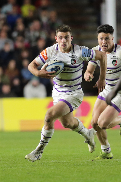 George Ford of Leicester runs with the ball
