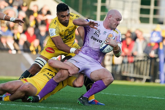 Victor VITO of La Rochelle and Jack YEANDLE of Exeter during the European Rugby Champions Cup