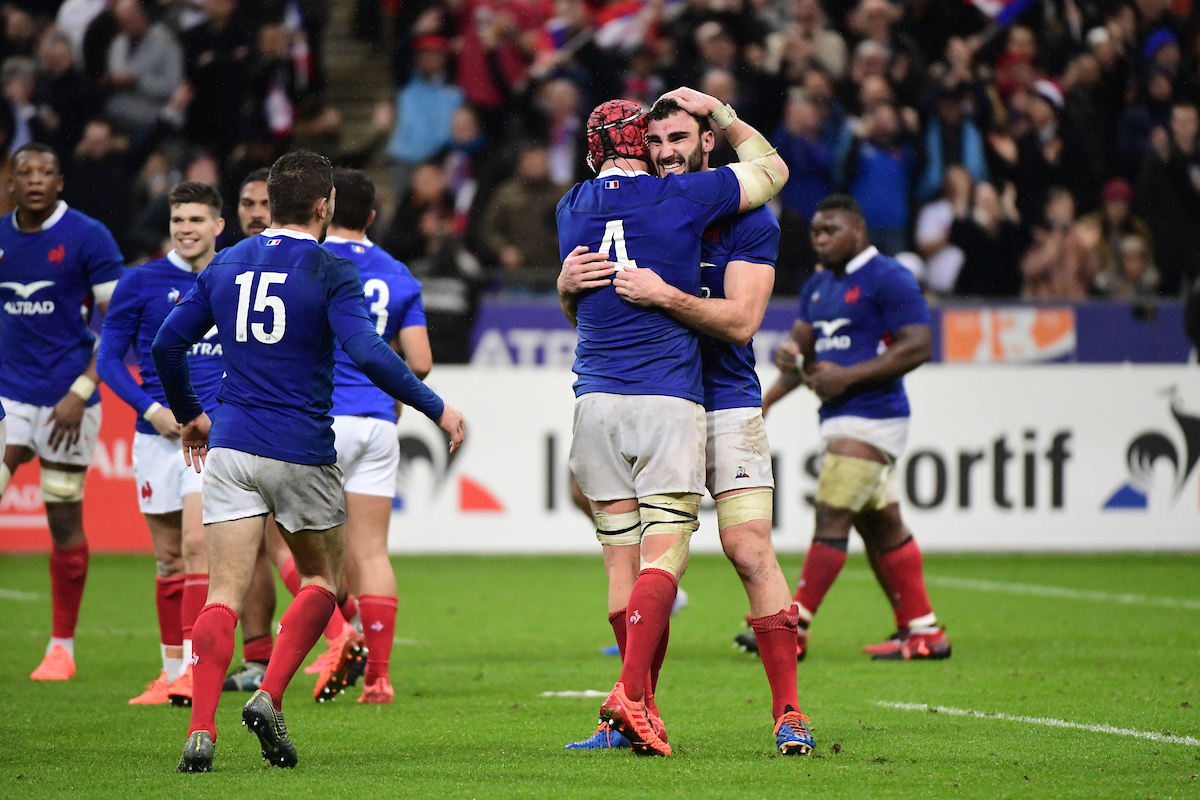 France celebrate a victory over England