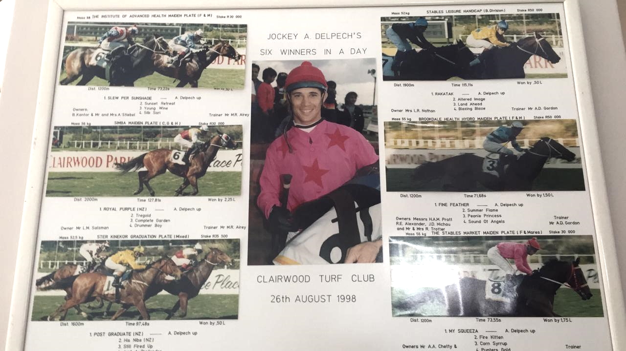 Anthony Delpech rides six winners at Clairwood Turf Club Racecourse