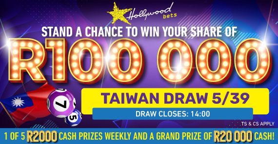 Taiwan Draw 5/39 - R100k to be won