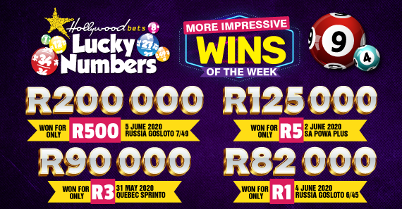 This Week's Lucky Numbers Big Wins: 31 May - 5 June 2020