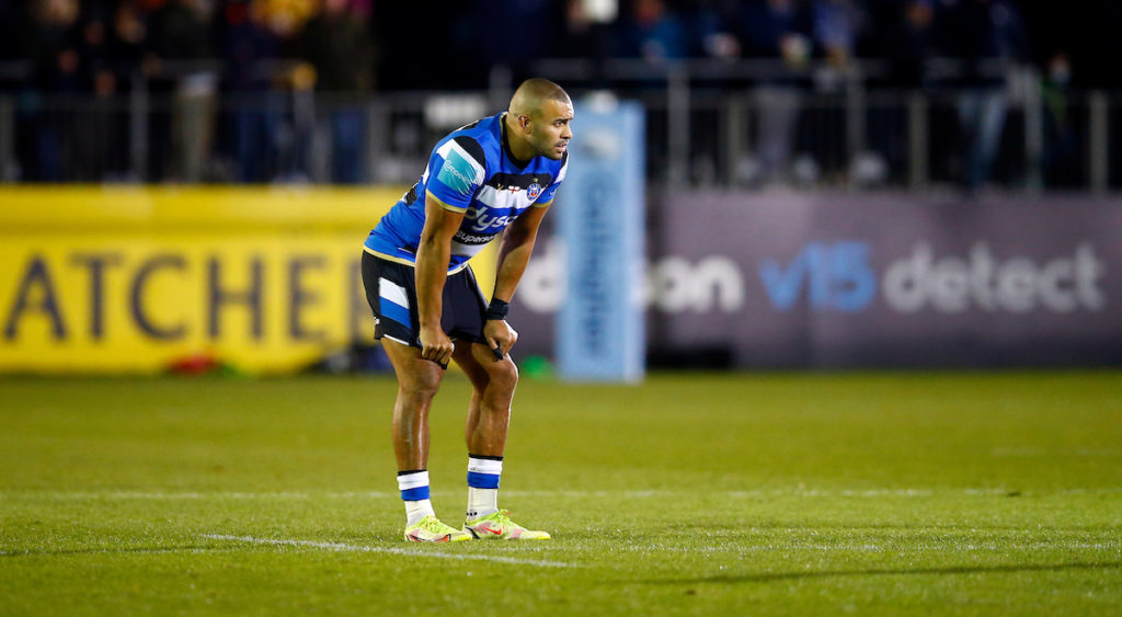 Jonathan Joseph of Bath Rugby during the Gallagher Premiership match between Bath Rugby and Exeter Chiefs