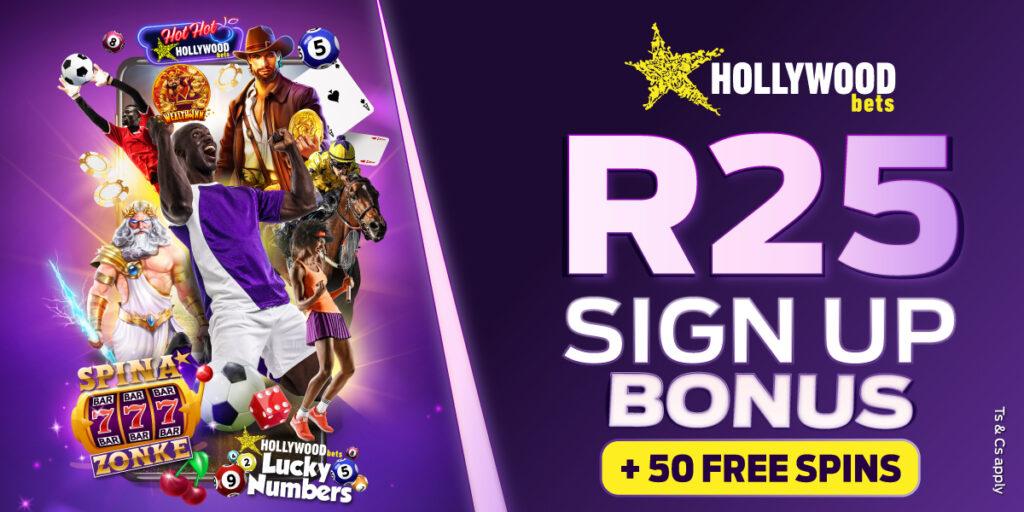 Sign Up Bonus R25 and 50 Free Spins