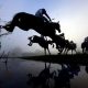 Runners and riders clear the water jump during the the Stalbridge Jingle Bells Staying Handicap Chase at Wincanton Racecourse. Picture date: Thursday December 1, 2022.