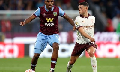 Burnley's Lyle Foster (left) and Manchester City's Phil Foden