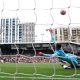 Brentford's Bryan Mbeumo shots wide of the goal