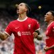 Liverpool's Darwin Nunez celebrates after scoring