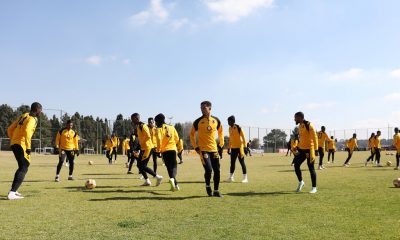 Kaizer Chiefs players warming up