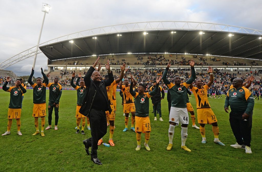 Bobby Motaung and Chiefs players celebrate with fans