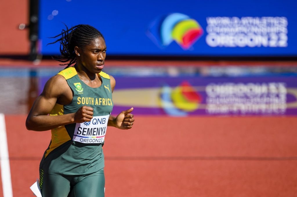 Caster Semenya of South Africa competes in the women's 5,000 meter qualification, during the IAAF World Athletics Championships