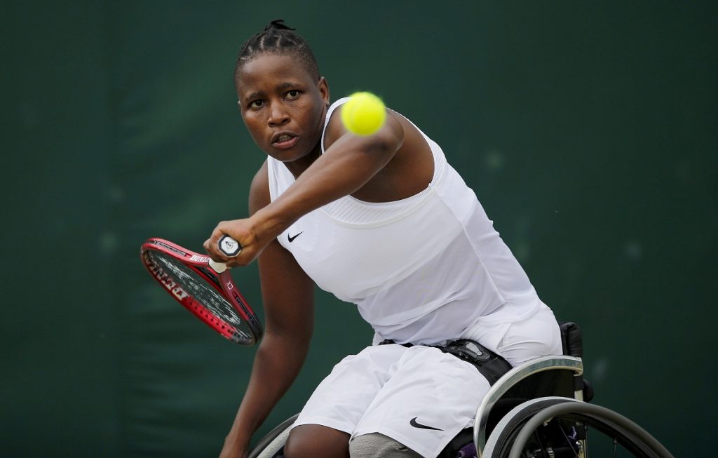 Kgothatso Montjane of South Africa in action Wimbledon Tennis Championships, Day 11, The All England Lawn Tennis and Croquet Club, London, UK - 09 Jul 2021