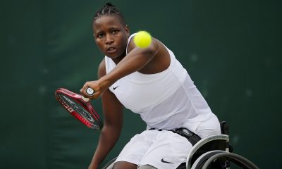 Kgothatso Montjane of South Africa in action Wimbledon Tennis Championships, Day 11, The All England Lawn Tennis and Croquet Club, London, UK - 09 Jul 2021
